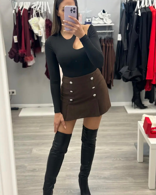 FALDA/PANTALÓN PAÑO MARRÓN