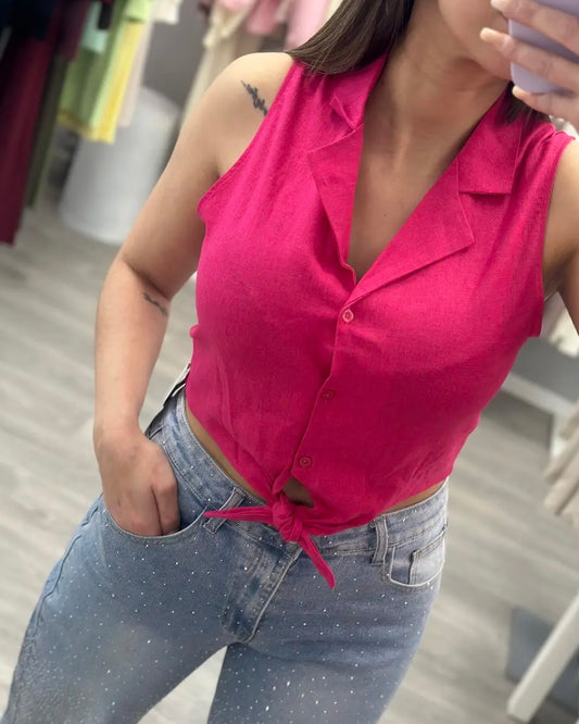 TOP LINO ROSA