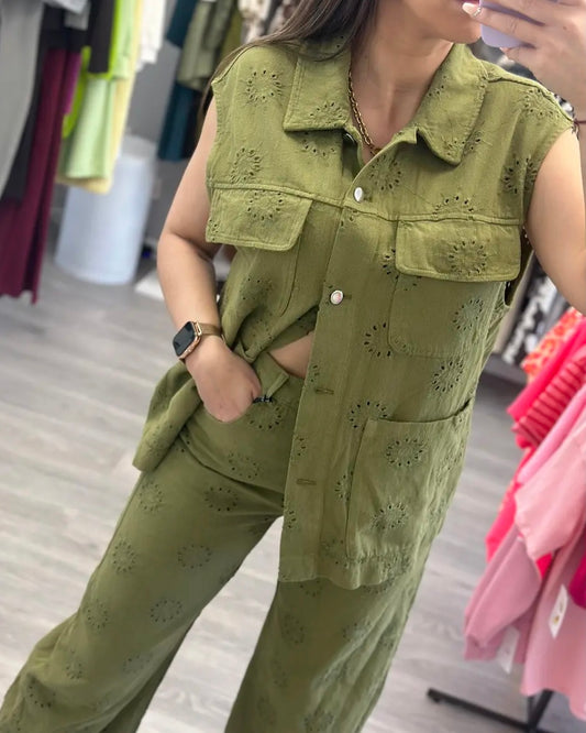 CONJUNTO CALADO VERDE LUM