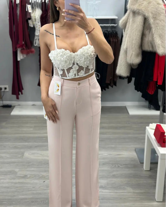 PANTALÓN PINZAS ROSA BEBÉ