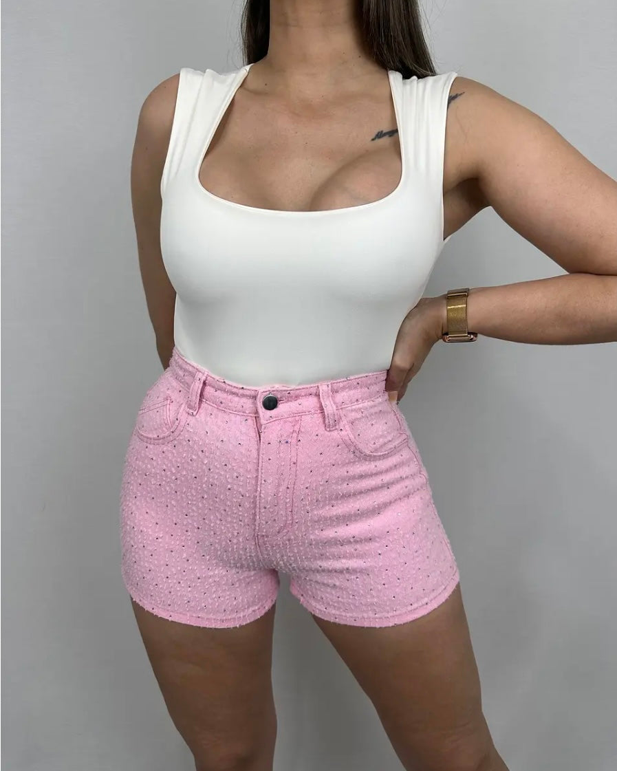 SHORT STRASS ROSA