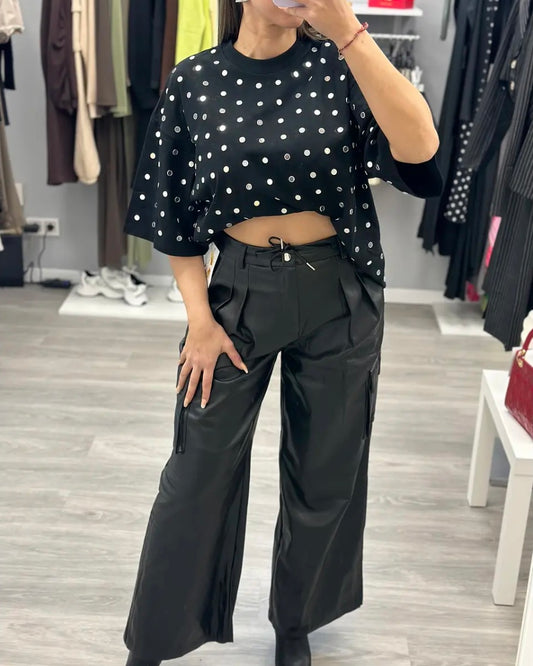 PANTALÓN POLIPIEL NEGRO