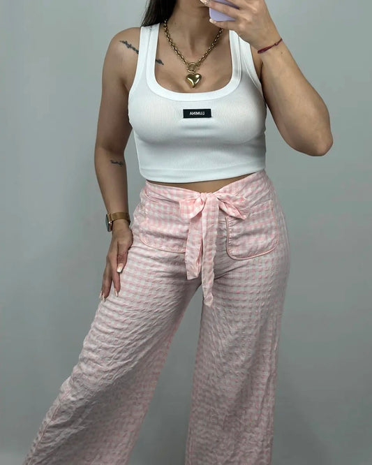 PANTALÓN VICHY ROSA
