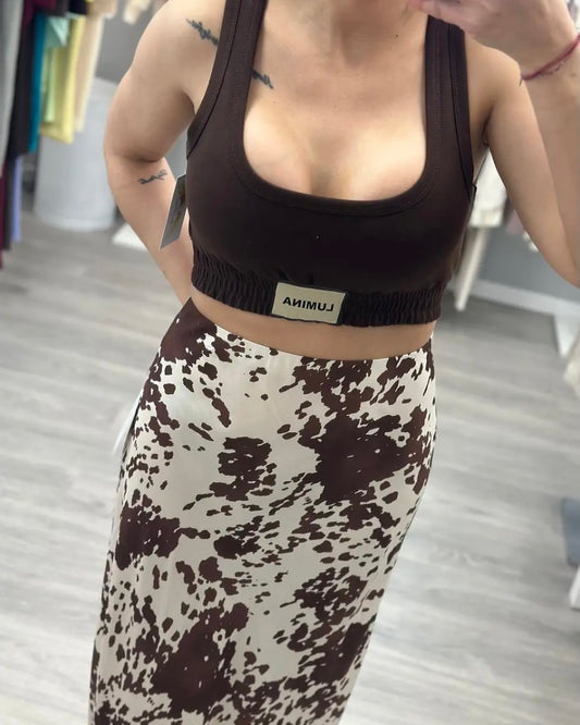 FALDA COW MARRÓN LUM